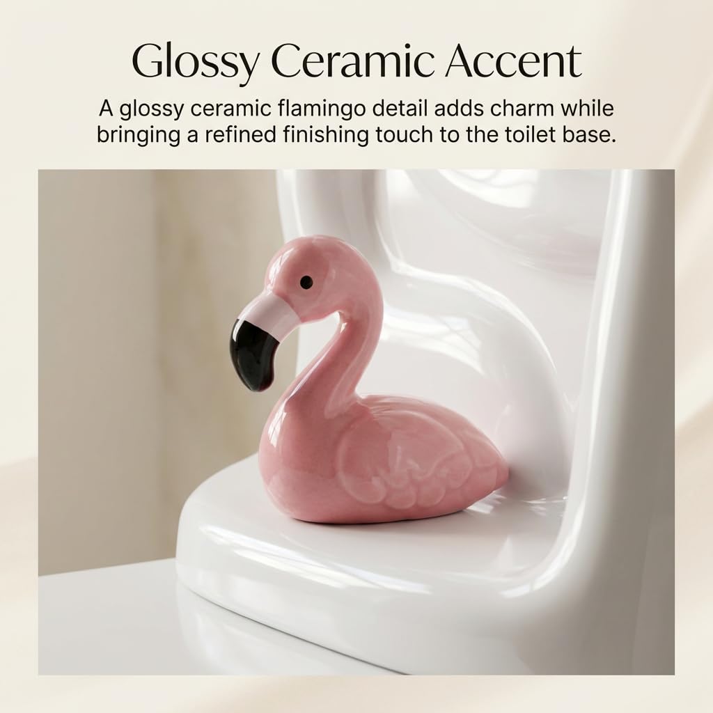 Flamingo Toilet Bolt Covers Decorative - 2PCs Cute Ceramic Toilet Bolt Caps for Bottom of Toilet, Pink Bathroom Christmas Decor Screw Covers, Flamingo-Gifts for Women