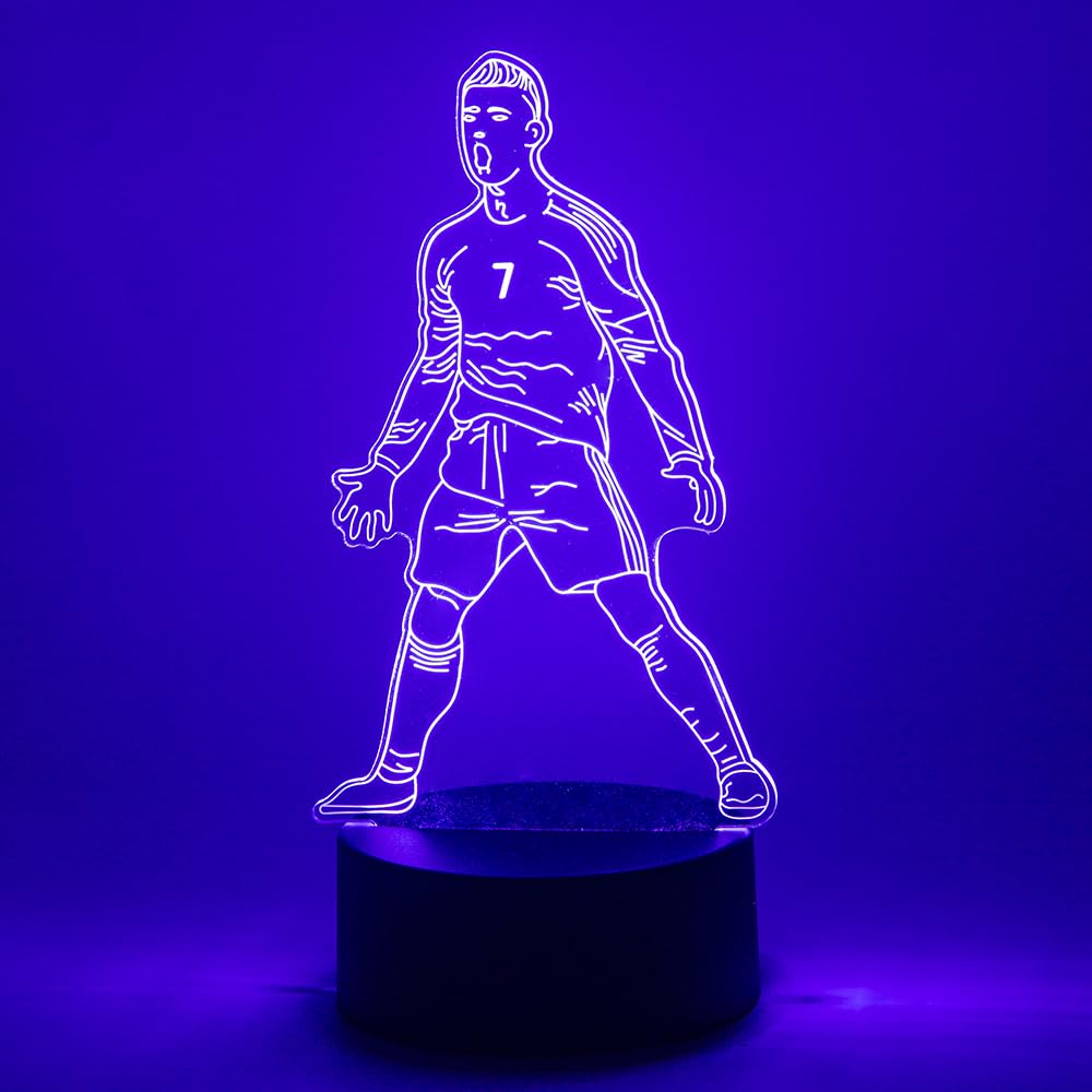 EXIGENT 3D LED Light Brazil Soccer Lamp Acrylic Illusion Night Flashing Cool (SoccerLamp_BRZL)