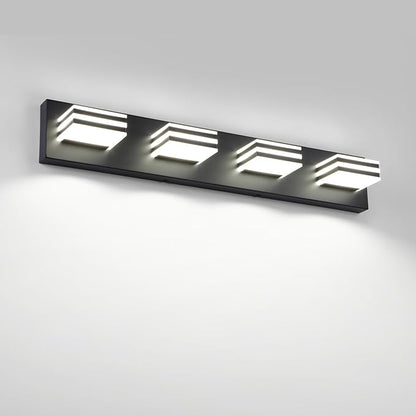 Black Bathroom Light Fixtures 24W Wall Light for Mirror 27 Inch Vanity Lighting Fixtures over Sink 4 Light LED Vanity Lamp Modern over Mirror Light Fixture Acrylic LED Light Bar for Bathroom Restroom