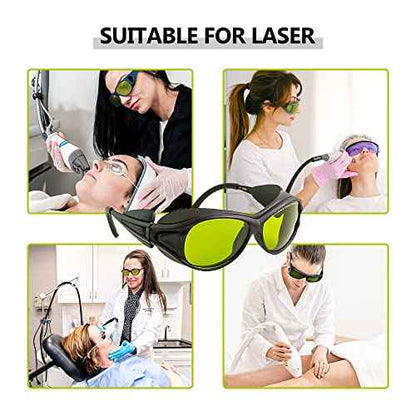 180-420 &740-1100nm Laser Safety Glassess 808nm Laser Engraving Protective Goggles,980nm, 1064nm Industrial Laser Protective Glasses,Professional OD6+ YAG,Semi-Conductor, Fiber Laser Safety Glassess