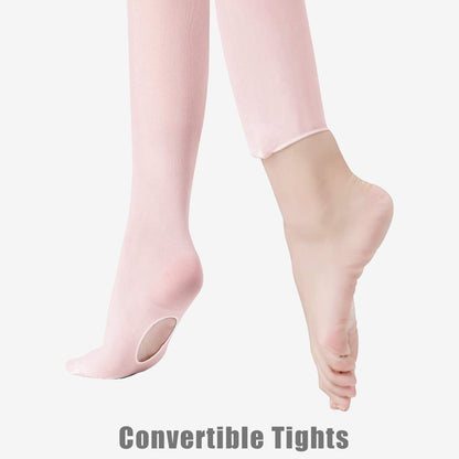 Stelle Girls Women Ballet Dance Convertible Tights Ultra Soft Pro Transition Tights (BP, 9-14years)