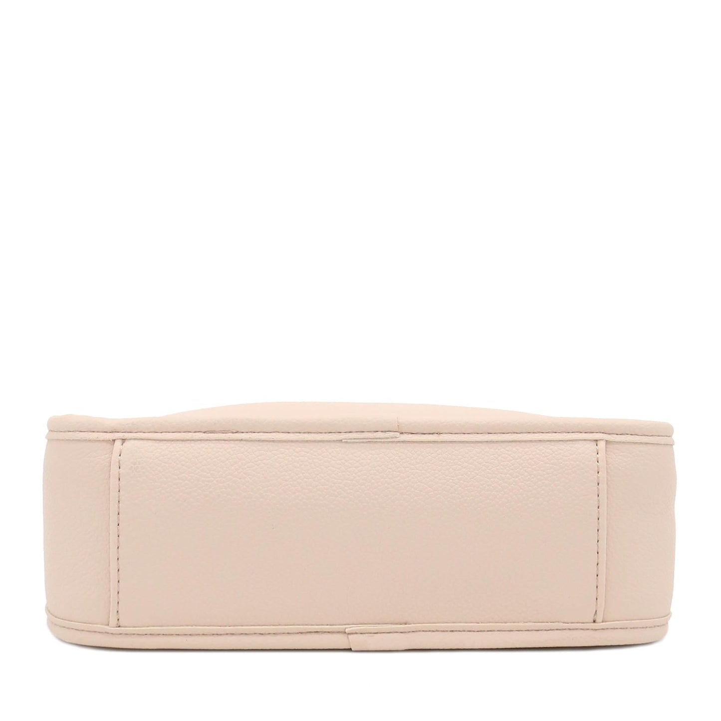 FashionPuzzle Small Minimalist Shoulder Bag for Women, Faux Leather Underarm Purse, Chic Top Handle Handbag for Everyday (Nude)