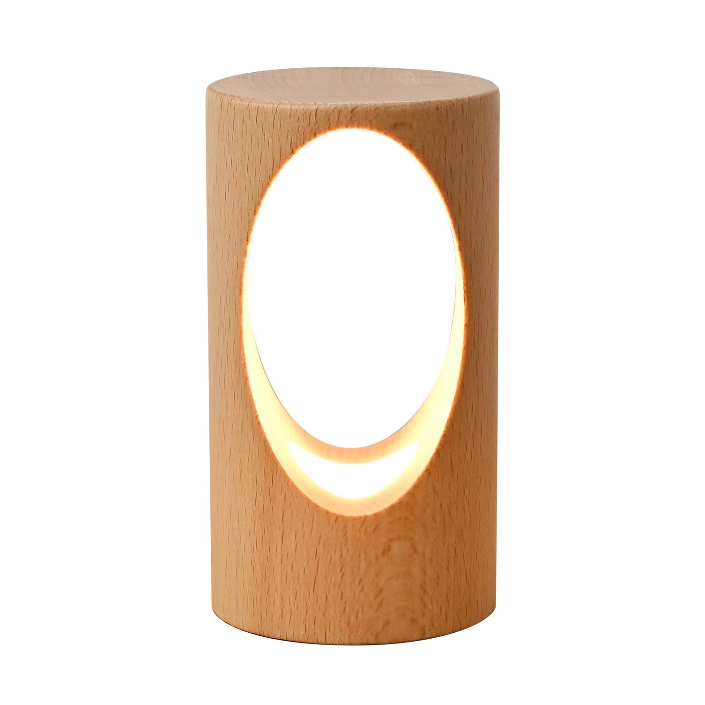 YIEONSHION LED Wooden Desk Lamp, Dimmable Bedside Night Light for Bedroom, Creative Home Décor Table Lamp, Warm Ambient Lighting, Unique Housewarming Gift