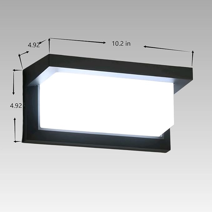 Outdoor Wall Sconce Light 20w Exterior Light Fixtures 2000Lm 6500K LED Porch & Patio Lamps Wall Mount IP65 Waterproof for House Outside Front Door