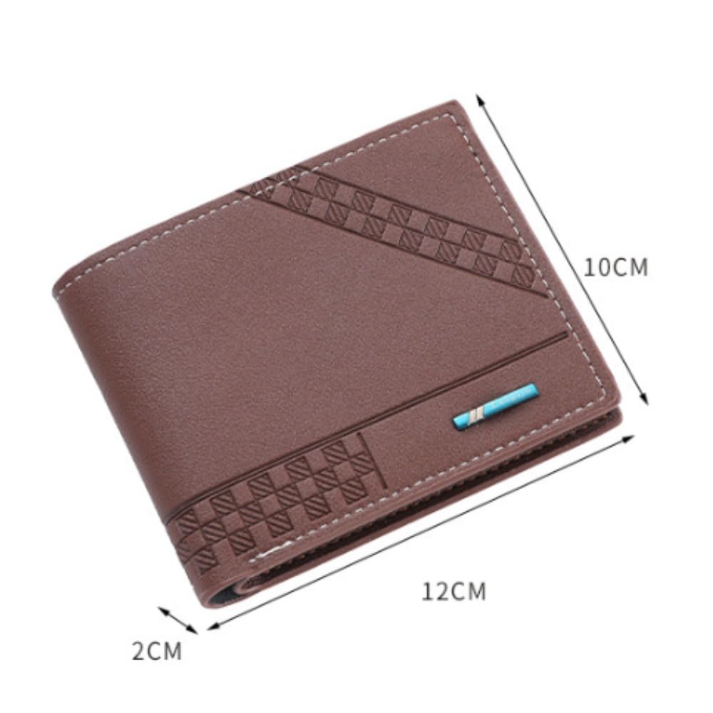 Men's Wallet with Money Clip, Men's Wallet with Credit Card Holder, PU Leather Anti-theft Wallet with Coin Pocket (Black)