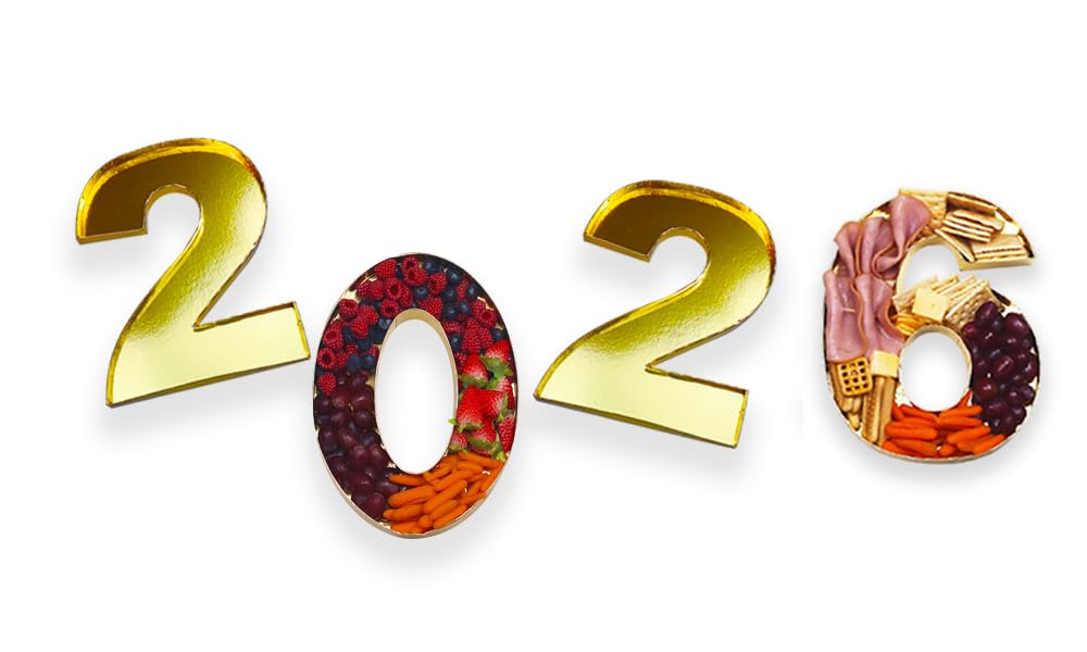 Manoczy 2026 Cardboard Number Shaped Mache Decorative Strawberries Fillable Chocolate Candy Cupcakes Box for Graduation and New Year's Parties (Gold, 14 Inch)