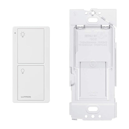 Lutron Pico Remote for Caseta Smart Switch, 2-Button Control , On/Off Control, For Table Top or Wallmount Use, PJ2-2B-GWH-L01, White