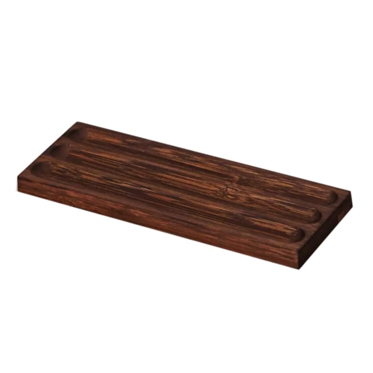 LITAITAI Horizontal Pen Holder For Desk,Pen Tray,Wood Desk Pen Holder,Desk Top Pen Display,Teacher Gifts,Suitable For School,Home,Office Desktop Art Accessories (Walnut-3 Grid)