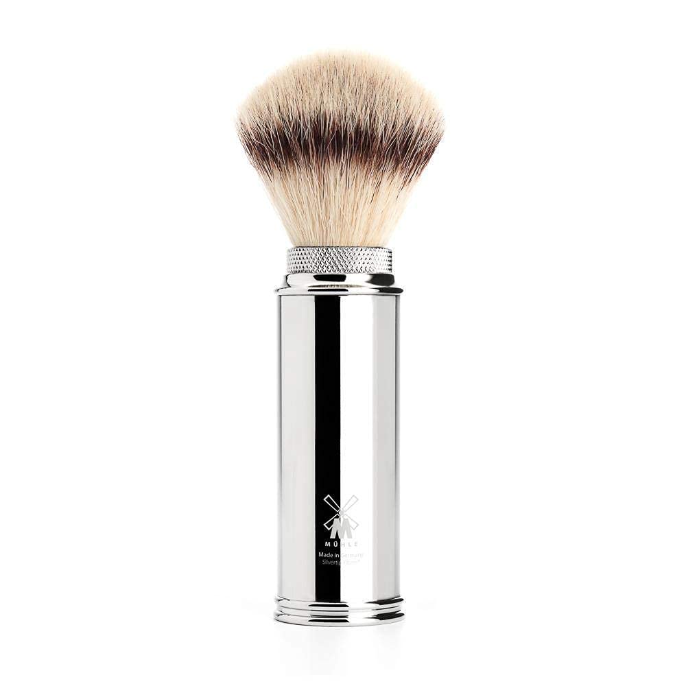 MÜHLE TRAVEL Black Leather Case Silvertip Fiber Safety Razor Travel Set