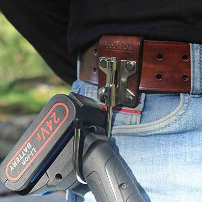 TOURBON Leather Tool Holder Cordless Drill Hook Swiveling Belt Hooks for 2" Belt(Pack of 2 Pieces)