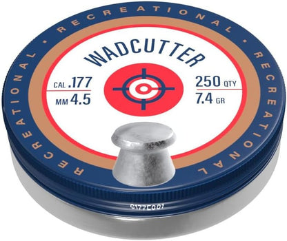 Crosman .177-Caliber 7.4-Grain Flat-Nose Wadcutter Pellets - 250 Count