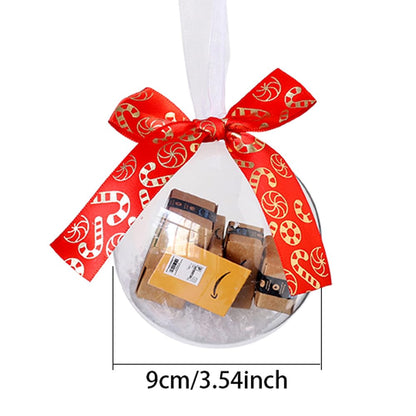 2Pcs New Funny Mini Packages Ornament, Christmas Tree Mini Express Box Ornament Decorations, 3.54inch Christmas Balls Hanging Ornaments for Xmas Home Office Halloween Party Supplies