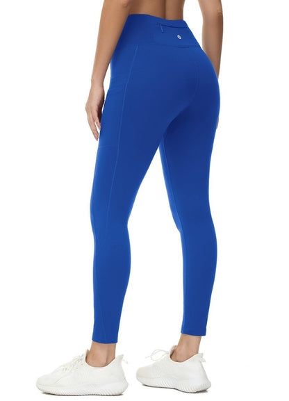 baleaf Fleece Lined Leggings Women Water Resistant 25" Petite Winter Warm Legging Thermal Running Tights Yoga Hiking Pants Blue L