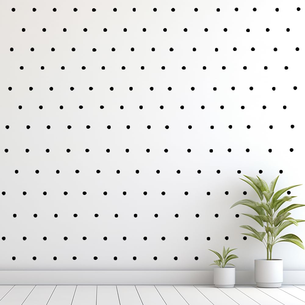 240 Pcs 1-Inch Black Polka Dot Wall Decals – Removable & Self-Adhesive Vinyl Stickers for Kids Room, Nursery & Home Decor (Matte Black, 1 Inch Dots)