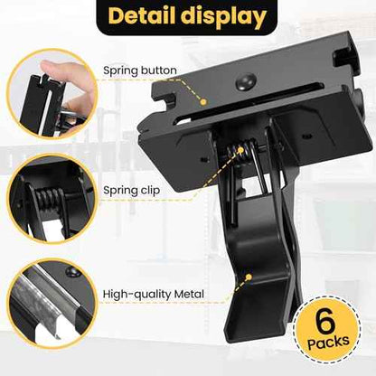 6 Pack E Track Tool Holder,Enclosed Trailer Accessories for Brooms, Poles, Shovels,Rakes,Etrack Accessories for Trailer Organizer - (Black - M2