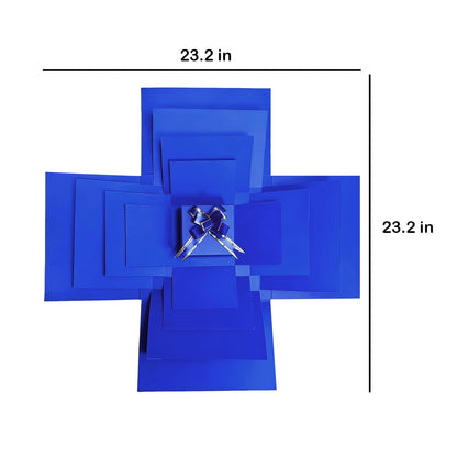 5-Layer creative explosion gift box, gift wrap box. Creating a 5-Layer of various gifts by yourself. An ideal, mysterious self-made gift for birthday, Christmas and anniversaries. (Blue, Square)