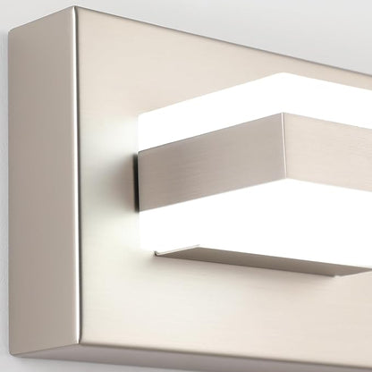 SOLFART 5 Light Bathroom Vanity Light Brushed Nickel Bathroom Vanity Light Fixtures Over Mirror Led Lights for Restroom Nickel