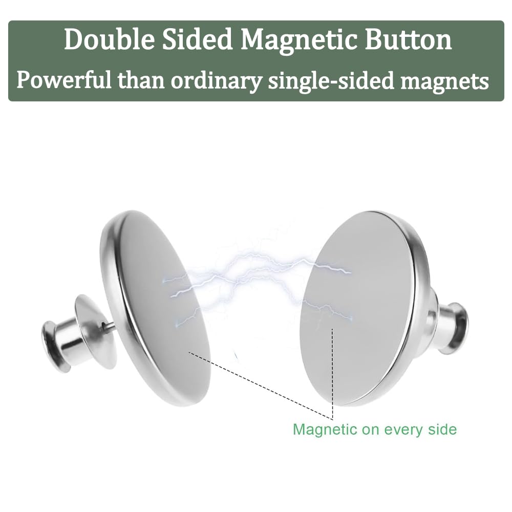 20 Pairs Magnetic Curtain Clips,Double Sided Magnetic Suction Curtain Magnets Closure Prevent Light Leaking Keep Curtain Closed for Home Bedroom Office Curtain Draperies(Sliver)