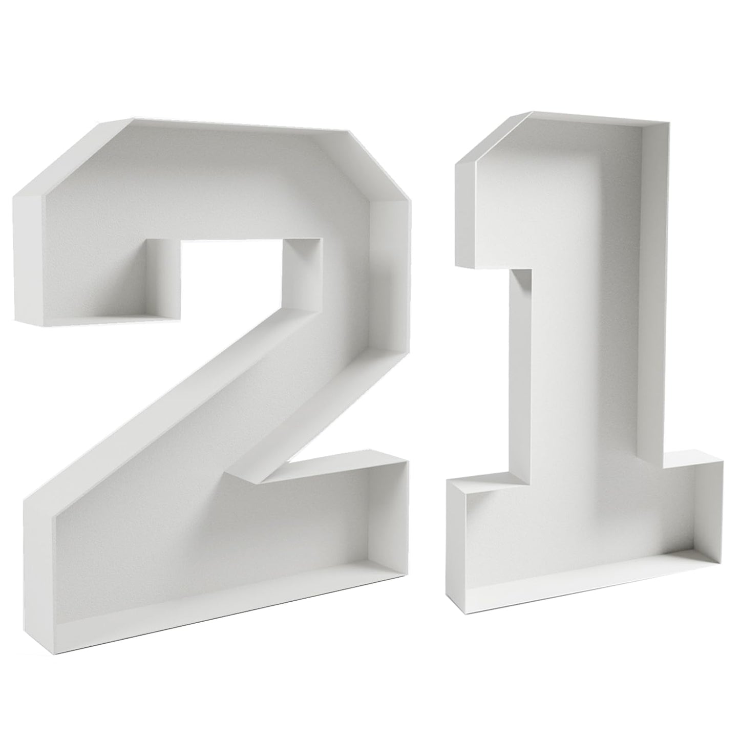 KitChocoLot Cardboard Number for Charcuterie, 10 inch Fillable Charcuterie Number, Number Box 21 for Charcuterie, White Paper Mache Letter Tray for Food Chocolate Candy, Birthday Party Decoration