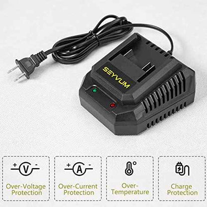 SEYVUM 2.0A Fast Charger Power Tools Lithium?Ion Battery Charger Replacement Charger for LB-8189 and LB-8190 Leaf Blower