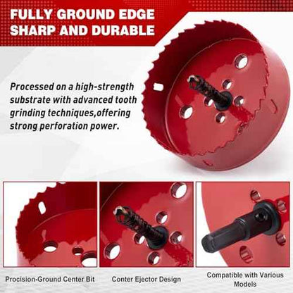 Blulu 4 Set 2/3/4/6 Inch Hole Saw for Recessed Lights and Can Lights, Bi-Metal with Dust Bowl Gard Carbide Hole Saw Set with Drill Bits for Wood, Plywood, Plaster Drywall, PVC, Thin Metal