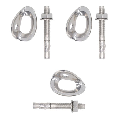 3Pairs Stainless Steel Climbing Bolt Hanger Set 25KN Climbing Bolts Hanger with Expansion Screws Climb Fastening Safe Fixed Point for Mountaineering