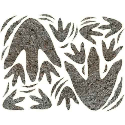 150 Pcs Dinosaur Decor Dinosaur Footprints Wall Decals, Peel and Stick Dinosaur Footprint Stickers, Realistic Dinosaur Footprint Wall Stickers Suitable for Baby Room Bedroom Decoration (Grey 150 Pcs)