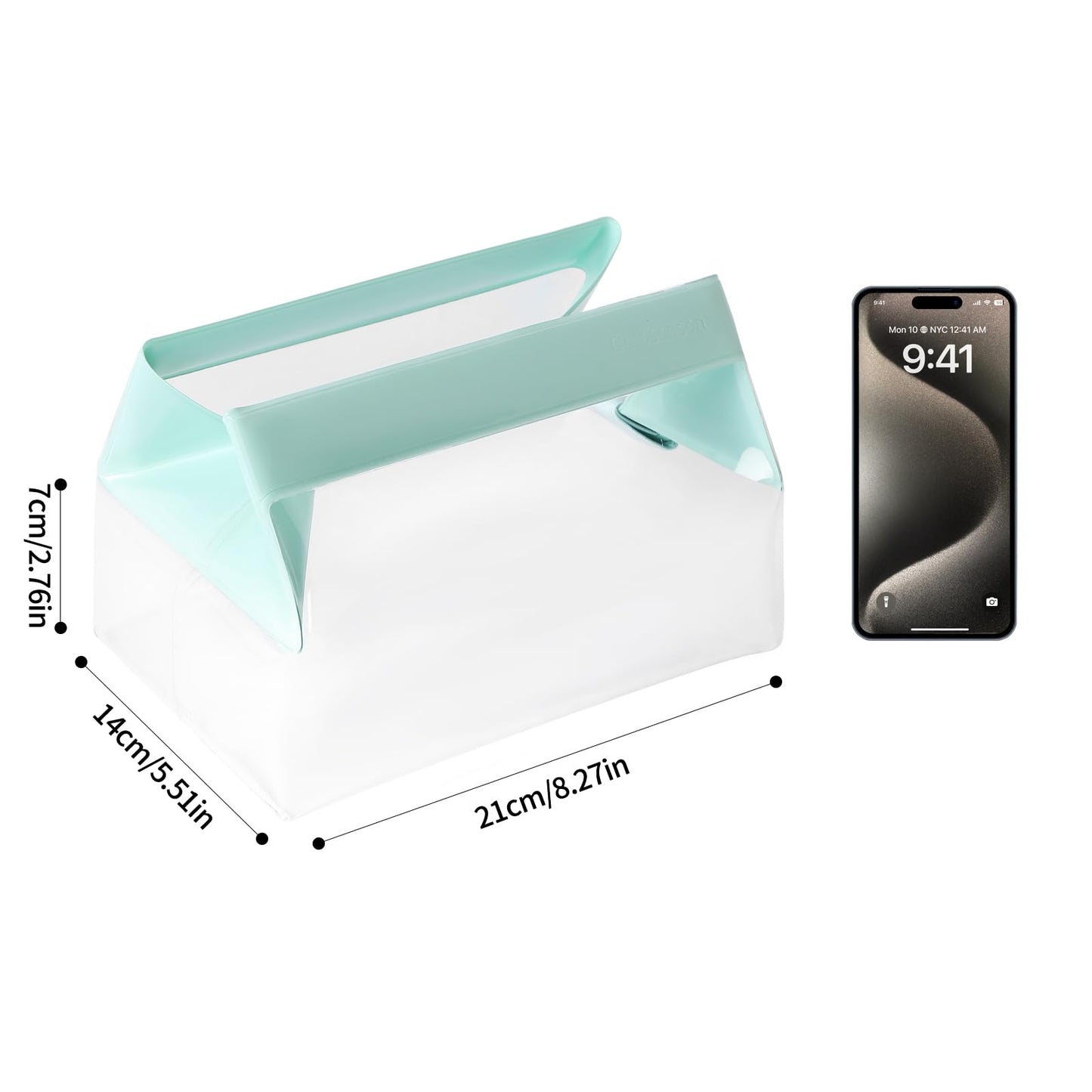 Clear Toiletry Bag with Magnetic Closure, 0.7mm Thick Structured TPU Travel Organizer, Transparent Cosmetic Bag for Toiletries, Makeup and Daily Essentials with Modern Color Trim(Sage Green Trim)