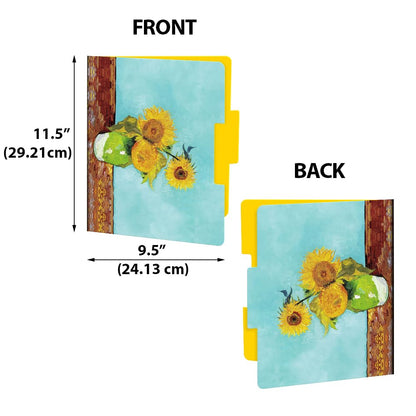 WIRESTER 12 Pack Decorative File Folders (9.5 x 11.5 Inch), Letter Size Holders for Office Supplies with 1/3 Cut Tab, 6 Fashion Designs - Famous Painting Van Gogh