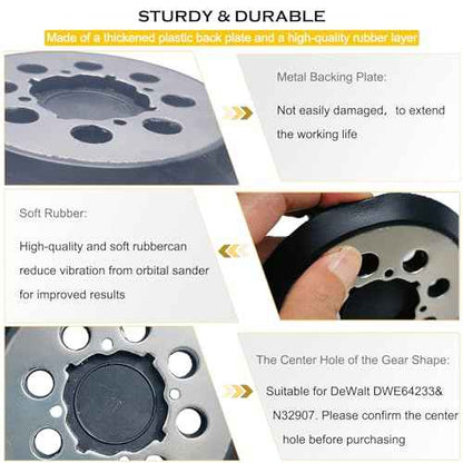 Replacement Sanding Pad for DEWALT DWE6423/6423K, DWE6421/6421K, DCW210B Random Orbit Sanders - Direct Replacement for Pad Part Number DWE64233, N329079, RSP54
