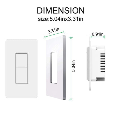 Smart Light Switch, WiFi Smart Double Switch Button, Compatible with Alexa and Google Home, Remote Control with Timing Funtion, No Hub Required,Smart Life APP Provides Control from Anywhere