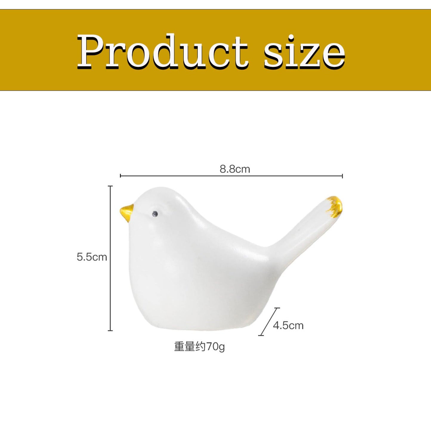 2Pack Bird Toilet Bolt Caps,Toilet Bolt Covers Decorative,Cute Funny Ceramics Bird Decorative,Closestool Bottom Easy Installation Replacement Parts（J-White）