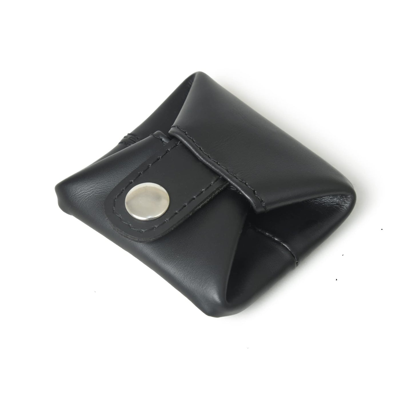 Top Grain Leather Coin Pouch, Change Holder, Mini Pocket Wallet, Handcrafted Coin Purse for Men & Women (Black, Pack of 1)