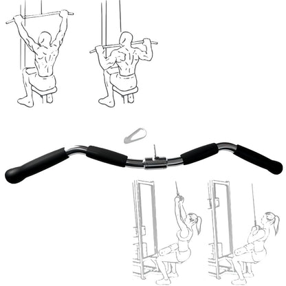 qibylift Lat Pulldown Attachments For Cable Machines,Lat Pull Down Bar Cable Machine Attachments,Tricep Press Down,Revolving Straight Curl Bar with Rotating & Rubber Handle Grips(29 Inch)