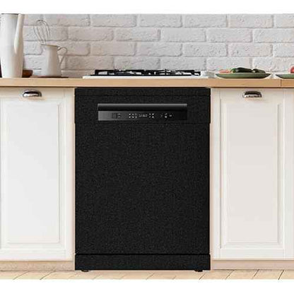 LXCREAT Refrigerator Appliance Wraps Peel and Stick Wallpaper Black Metallic Brushed Stainless Steel Contact Paper Heat Resistant Self-Adhesive Wallpaper for Dishwasher Oven 15.7" X 78.7"