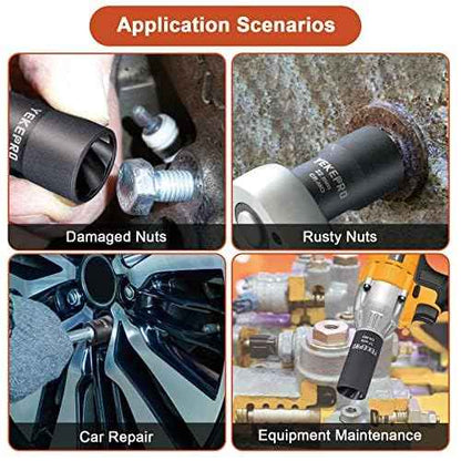 17mm 1/2" Drive Lug Nut Remover for Damaged, Rusted, Nuts & Screws, Twist Socket, 1 Piece