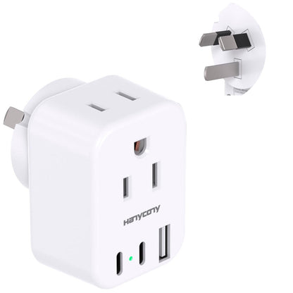 South Africa Travel Plug Adapter, HANYCONY Type M Power Adapter with 2 AC Outlets 3 USB Ports(2 USB C) for US to South Africa Botswana Namibia India Nepal Bhutan Sri Lanka