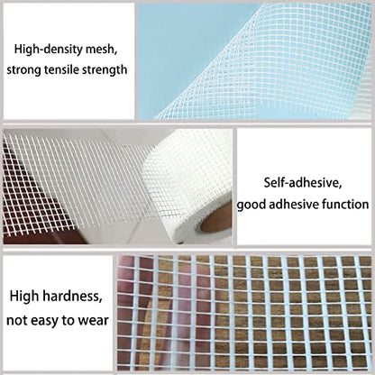 Drywall Joint Tape (4''x 115 Ft) Drywall Joint Self Adhesive Tape£¬Self-Adhesive Fiberglass Drywall Mesh Tape Heavy-Duty Self-Adhesive Fiberglass Wall Crack and Seam Patch.
