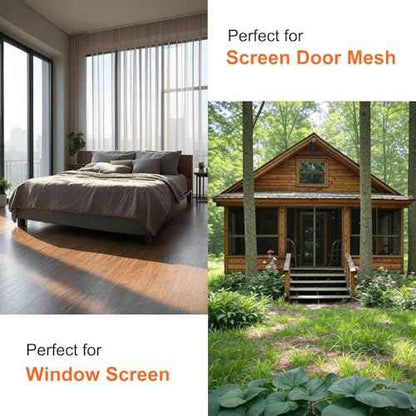 48 in x 100 ft Fiberglass Window Screen Mesh, Window Screen Replacement, Screen Door Mesh, Screen Mesh Roll, Porch Screens for Patios Outside Outdoor, Heavy Duty Window Screens for House Windows