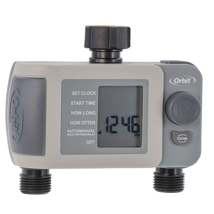 2-Outlet Programmable Hose Faucet Timer