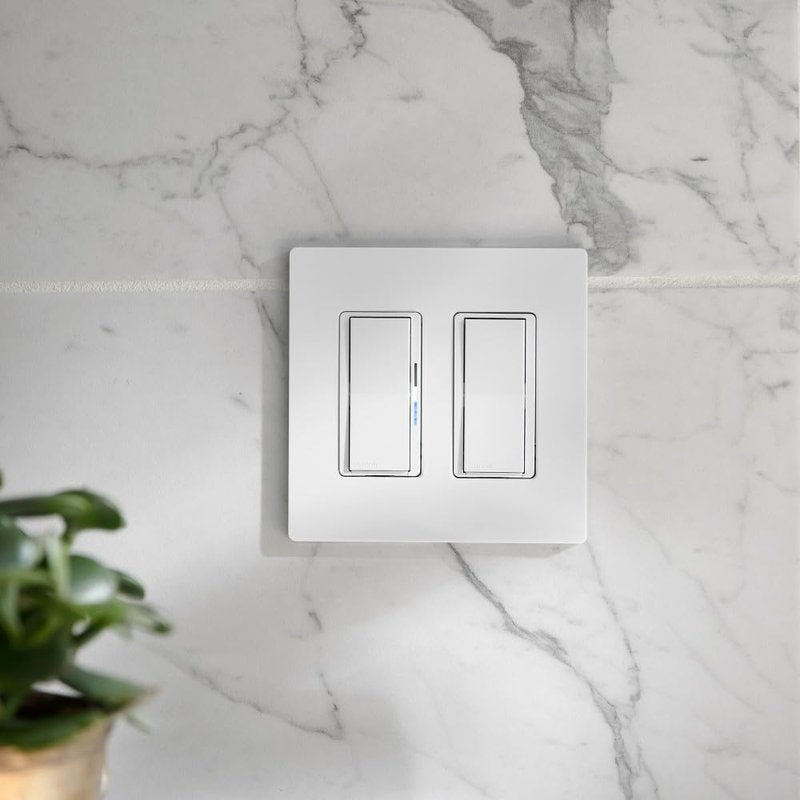 Lutron Caseta Smart Claro Accessory Switch for 3 way – For use only with Diva Smart Dimmer or Claro Smart Switch, DVRF-AS-WH, White