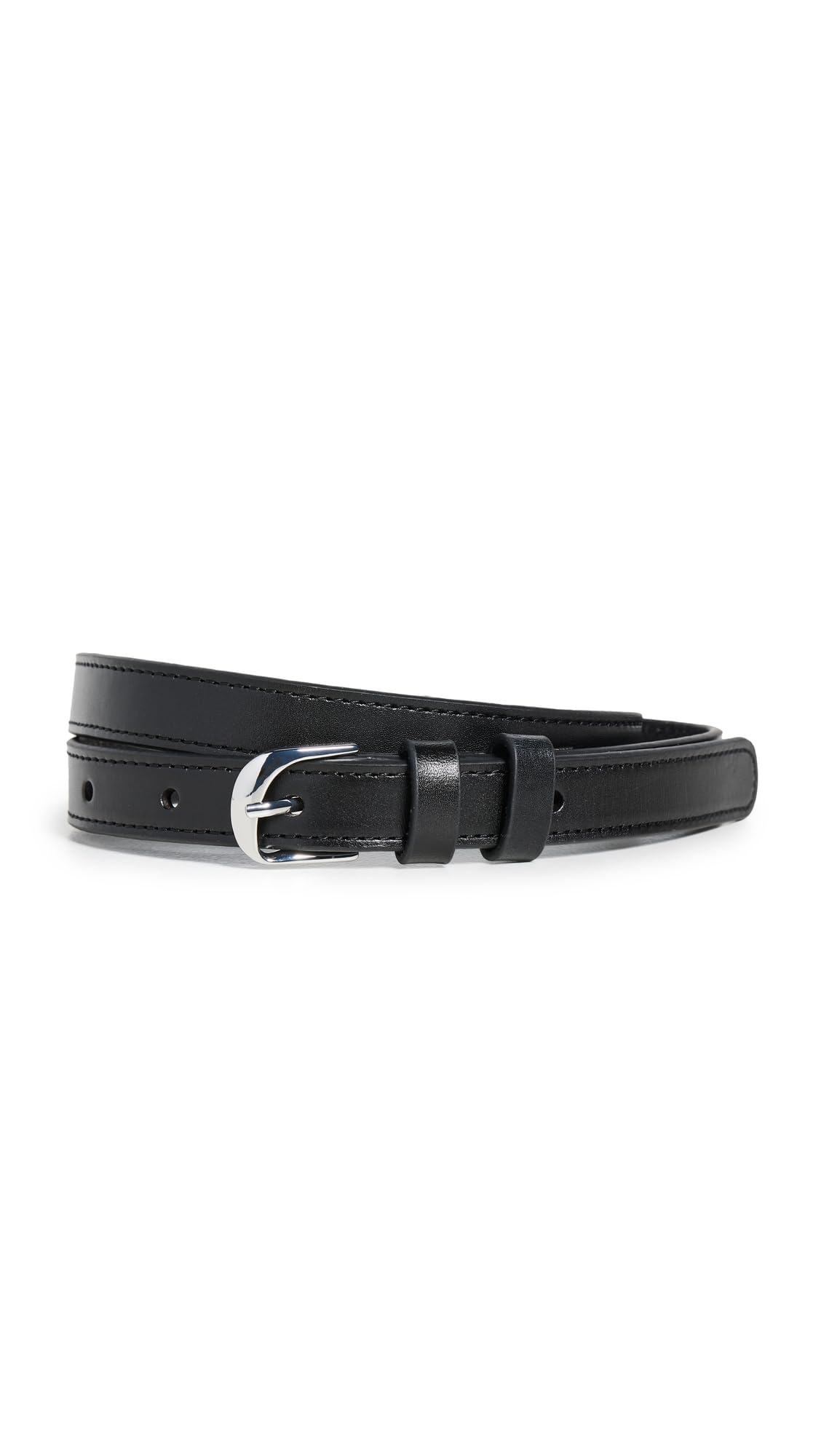 FRAME Women's Petit Twist Buckle Belt, Noir, Black, XS