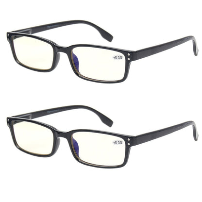 Kerecsen Computer Glasses 2 Pair UV Protection, Anti Blue Rays, Anti Glare and Scratch Resistant Computer Reading Glasses (Black, 0.00, multiplier_x)