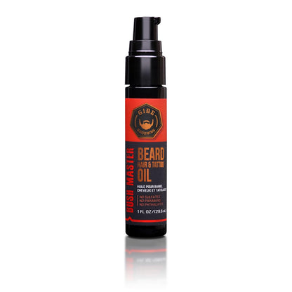 GIBS Beard, Hair & Tattoo Oil - Softens & Strengthens Beard Growth, Moisturizes Skin (4 Scents, 2 Sizes)