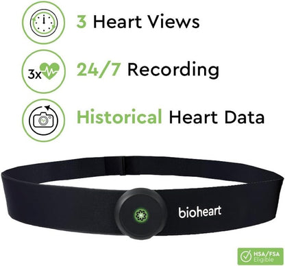 Bioheart 24/7 Continuous Heart Monitor - Smart Wearable Chest Strap with One Month Subscription