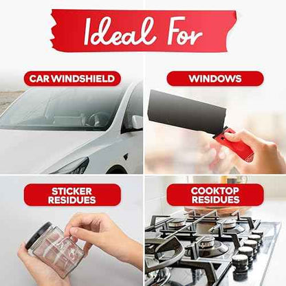 XFasten Plastic Razor Blade Scraper Tool 2PCS Sticker Scraper Tool with 100PCS Plastic Razor Blades, Plastic Scraper Tool for Glass, Plastic Scrapers Non Scratch for Decal Adhesive Sticker