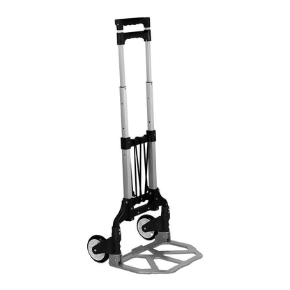 Mount-It! Folding Hand Truck and Personal Dolly, Foldable Aluminum Trolley Cart, 165 Lb Capacity Heavy Duty Dolly with Wheels of Rubber for Moving, Comfortable Telescoping Handle for Indoor Outdoor
