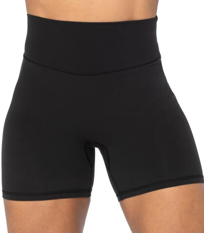 Sunzel Women's Biker Shorts in High Waist Tummy Control with No Front Seam 5" Black+Black (2 Pack) X-Small