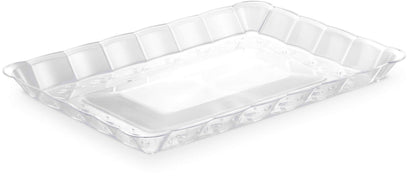 Plasticpro Plastic Serving Trays - Serving Platters Rectangle 9X13 Disposable Party Dish Includes 4 Trays