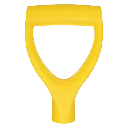 M METERXITY 1-Pack Shovel D Grip Handle, 32mm/ 1.26 Inch Inside Diameter Plastic D Shaped Grip Shovel Handle Replacement for Digging Raking Tools [Yellow]